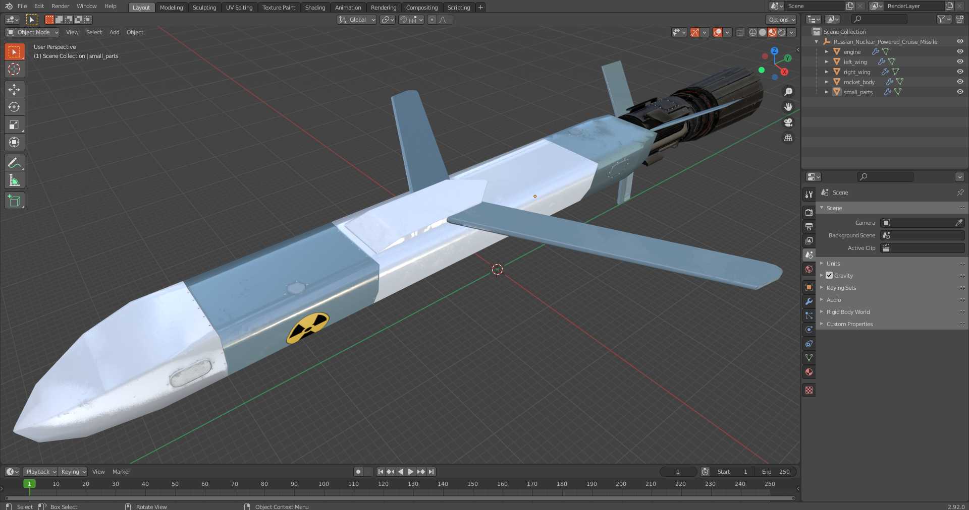 3D Russian Nuclear Powered Cruise Missile model