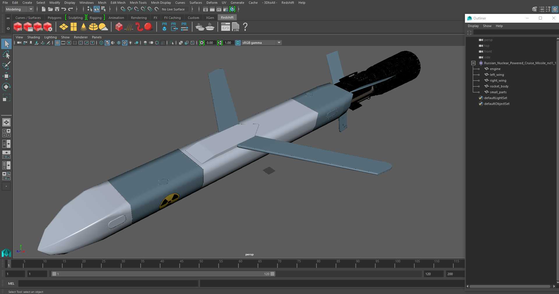 3D Russian Nuclear Powered Cruise Missile model