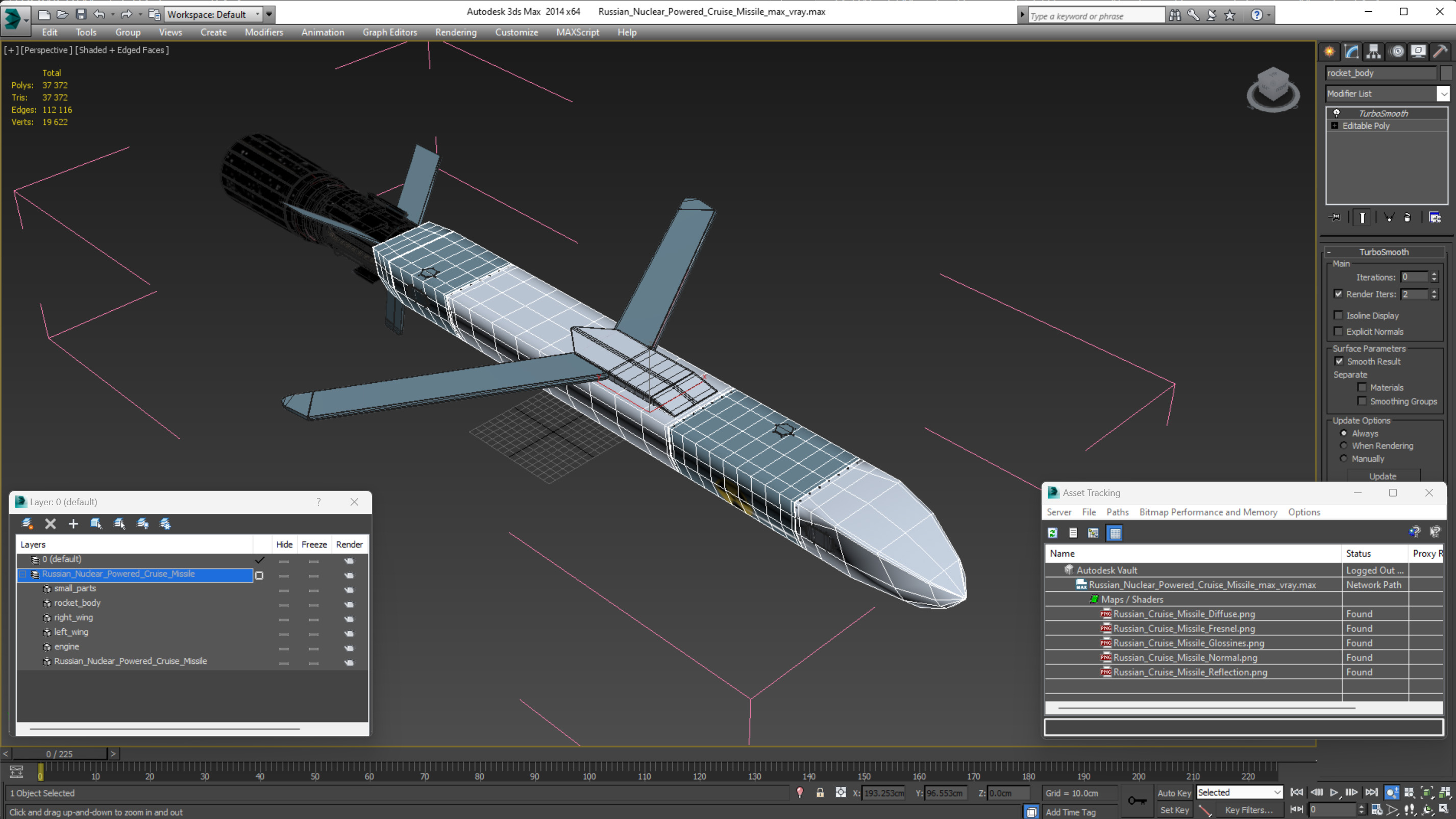 3D Russian Nuclear Powered Cruise Missile model