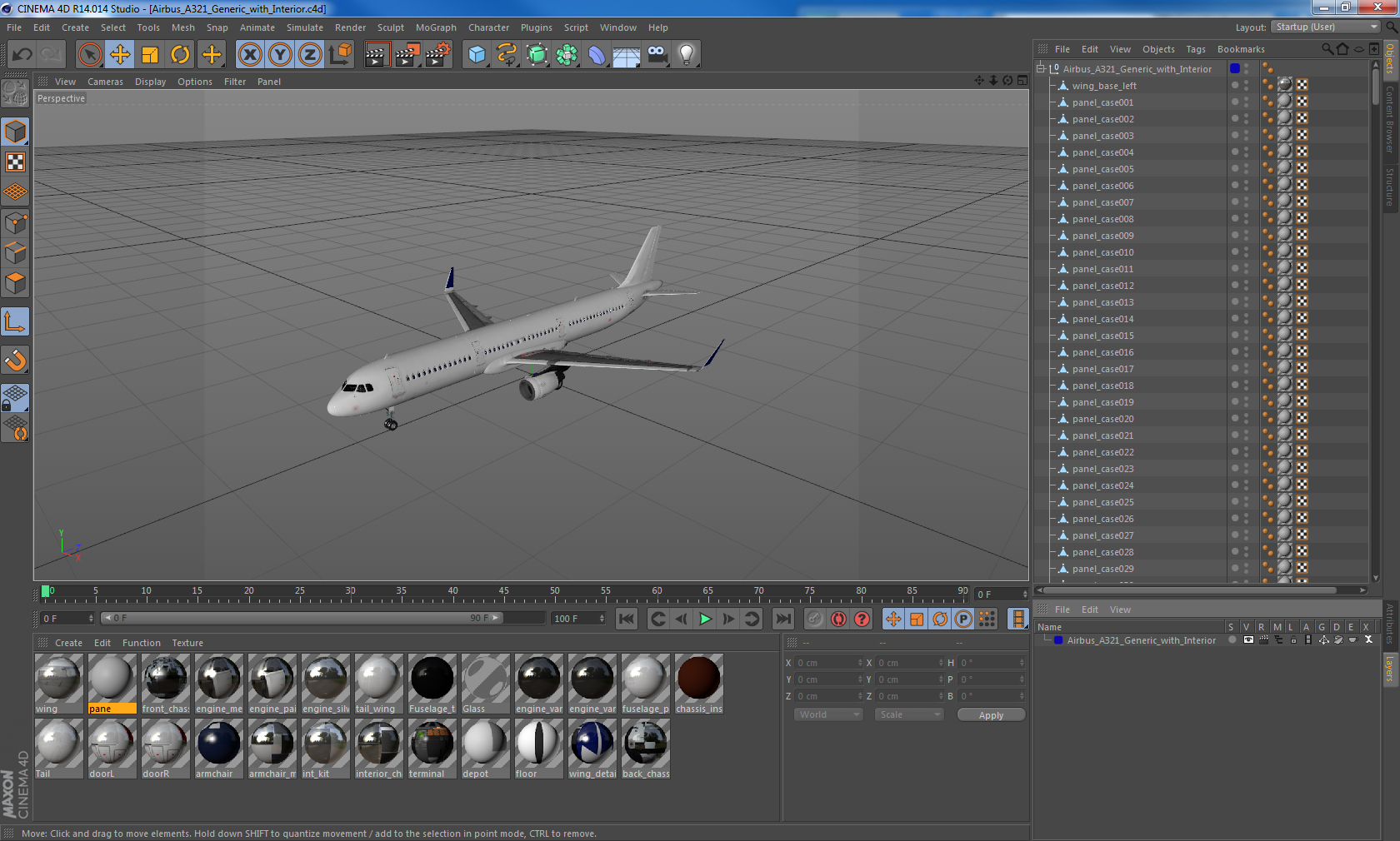 3D Airbus A321 Generic with Interior model