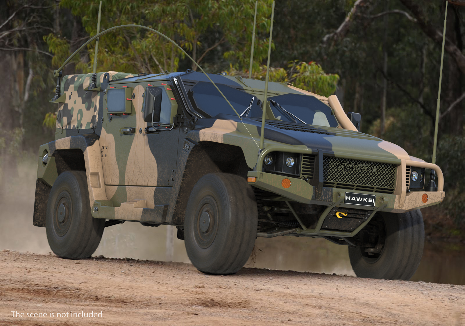 3D Hawkei PMV 4x4 High Mobility Protected Vehicle Rigged model