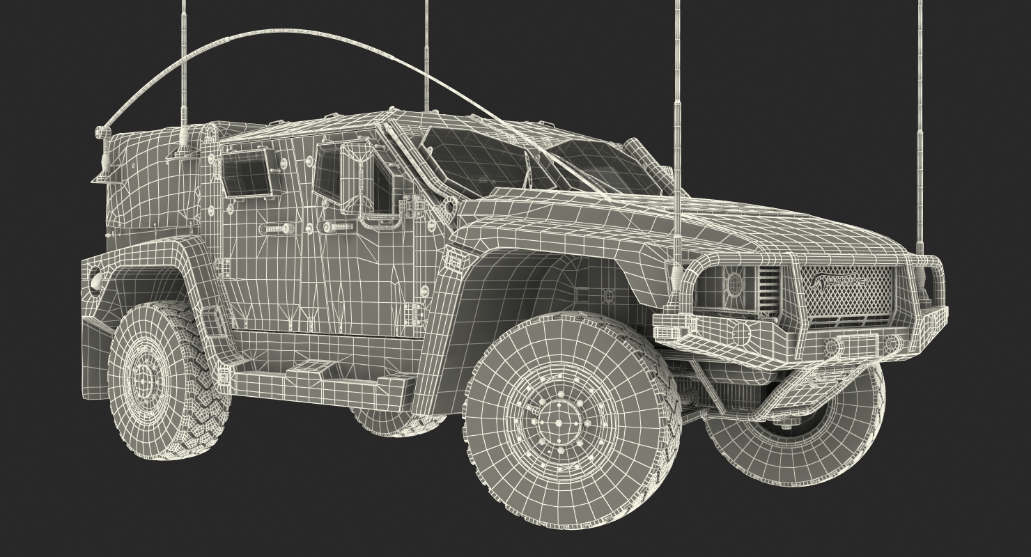 3D Hawkei PMV 4x4 High Mobility Protected Vehicle Rigged model