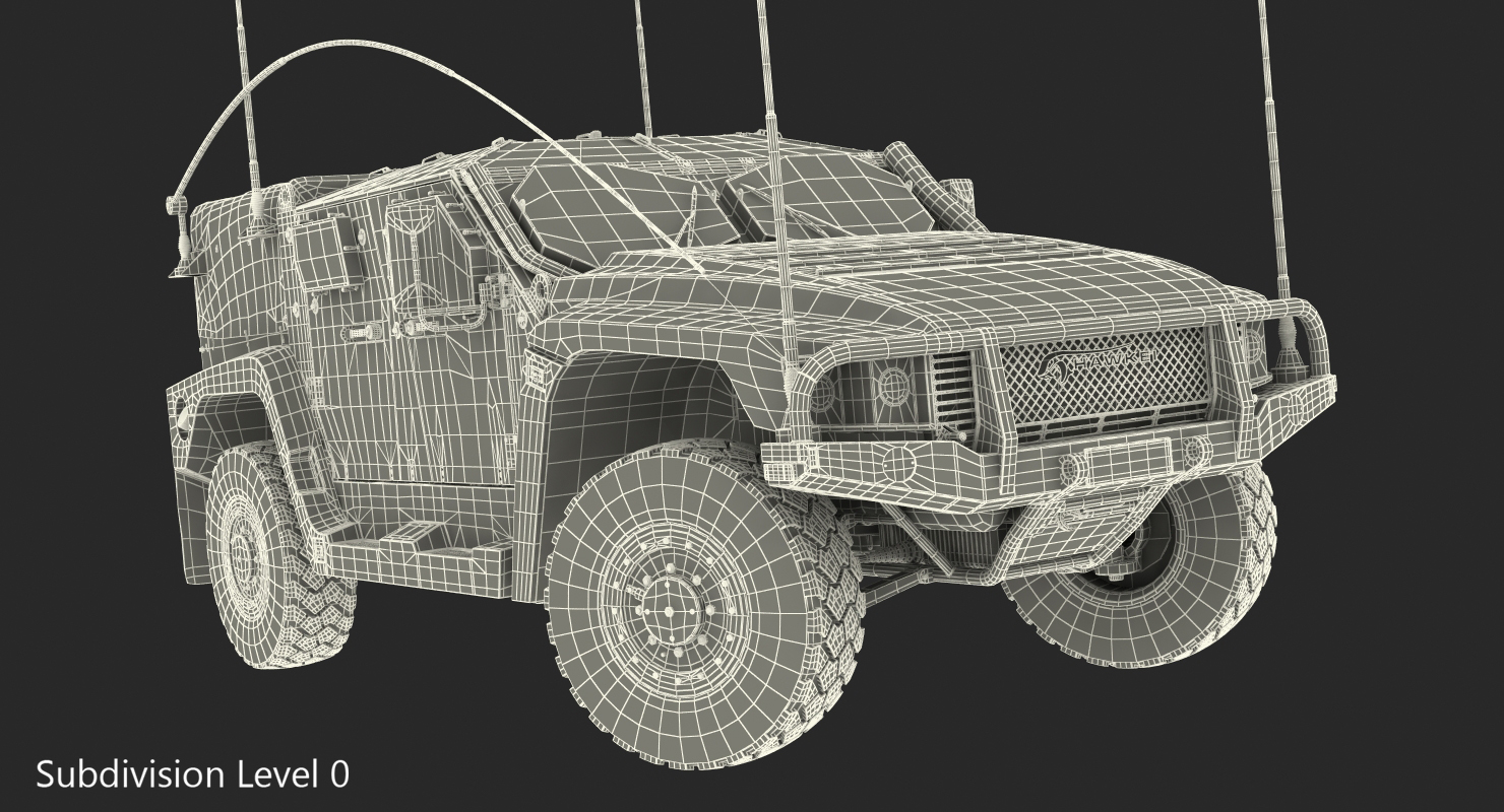 3D Hawkei PMV 4x4 High Mobility Protected Vehicle Rigged model