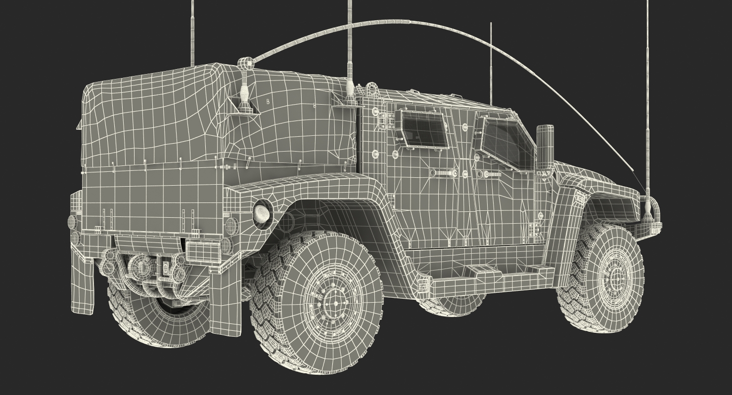 3D Hawkei PMV 4x4 High Mobility Protected Vehicle Rigged model