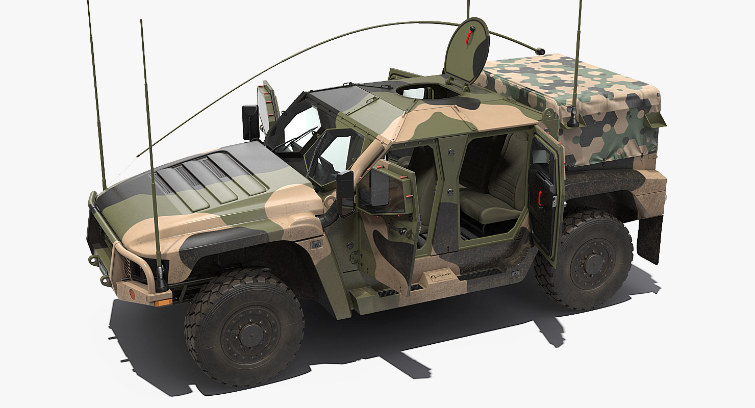 3D Hawkei PMV 4x4 High Mobility Protected Vehicle Rigged model