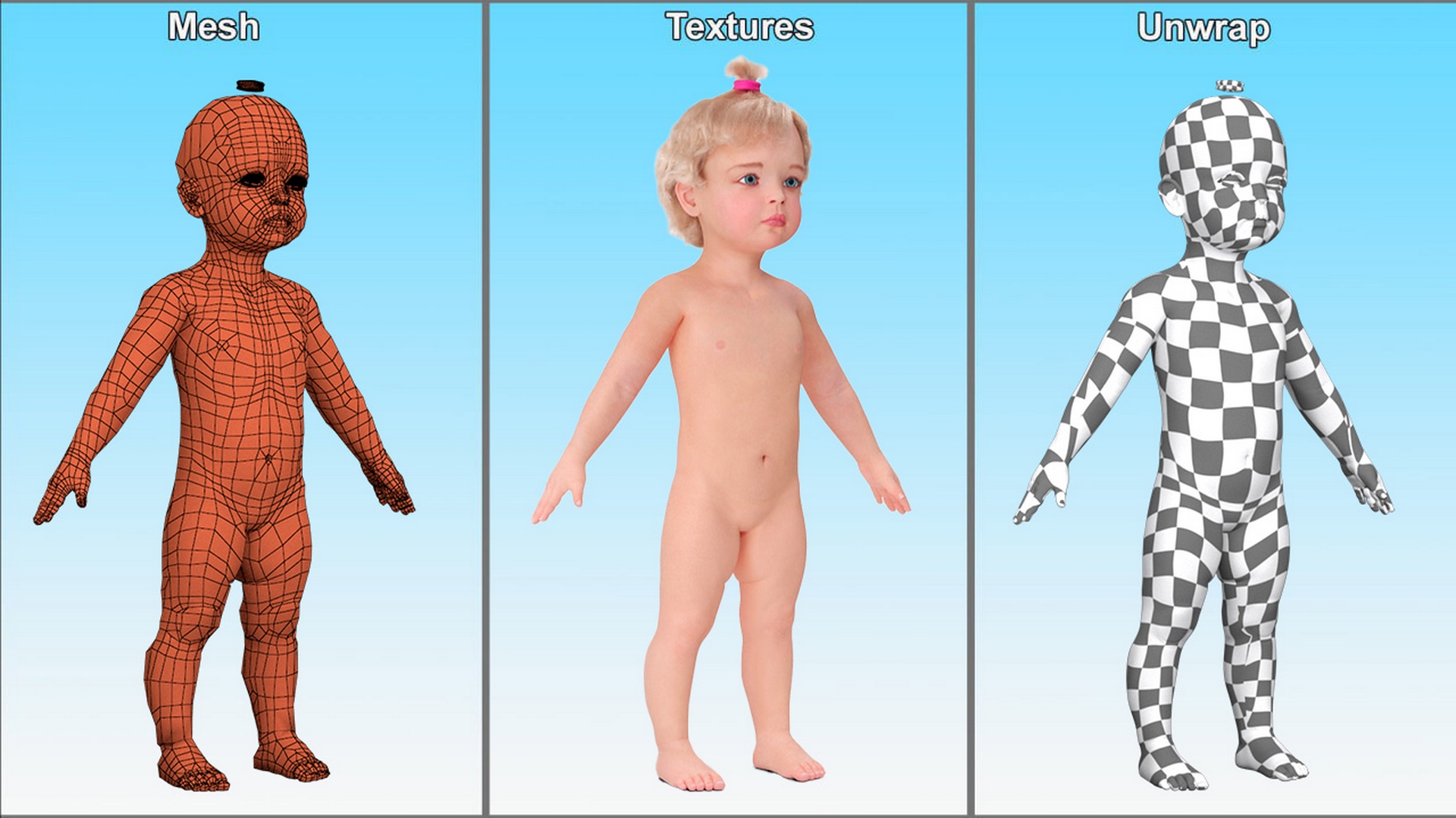 Little Girl Fur Rigged 3D