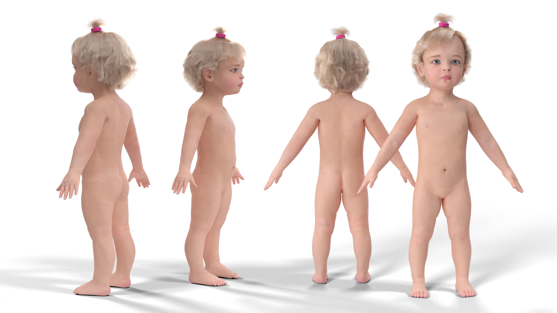 Little Girl Fur Rigged 3D