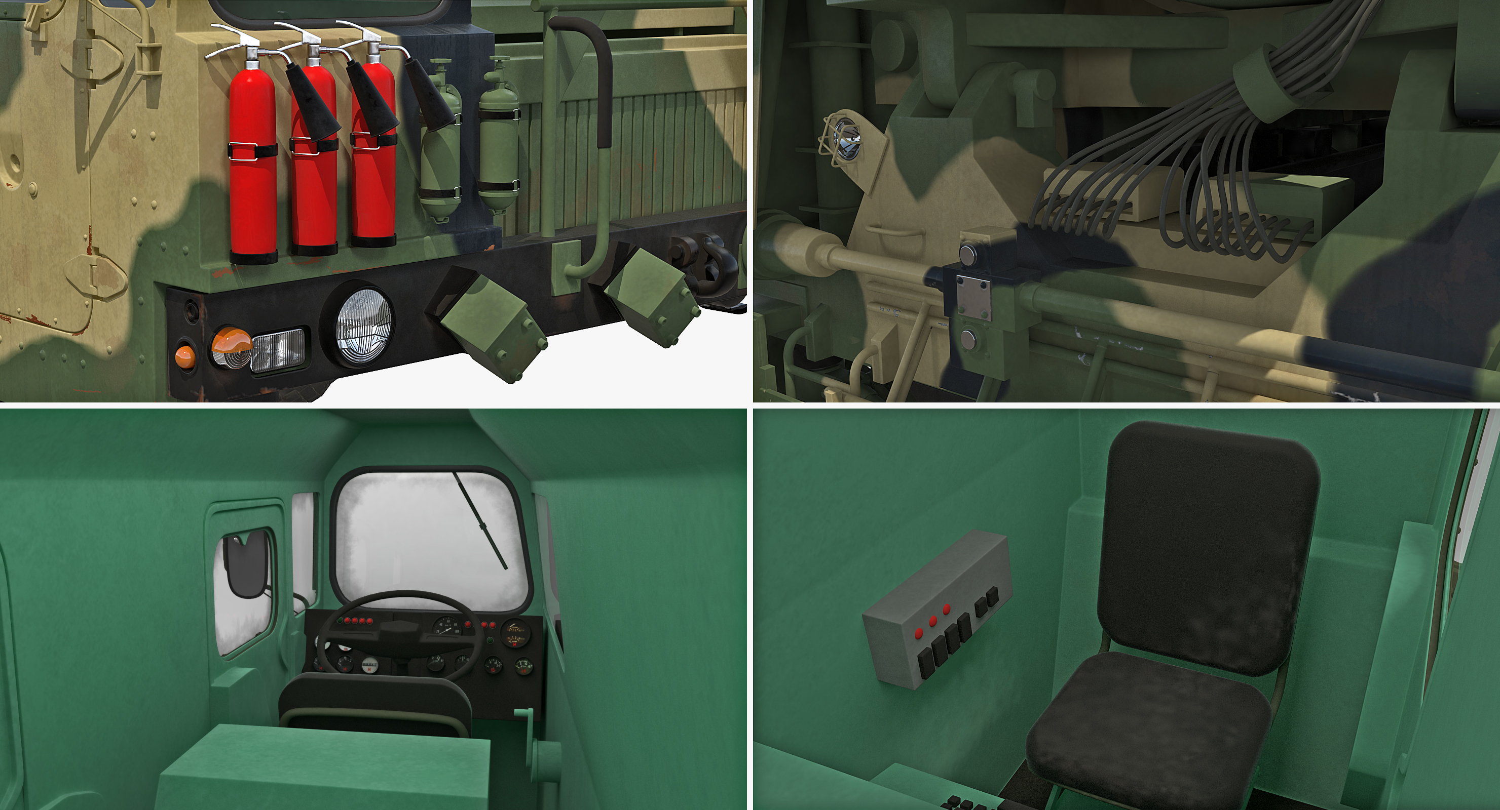 3D Scud Transporter Erector Launcher Topol M in Upright Position