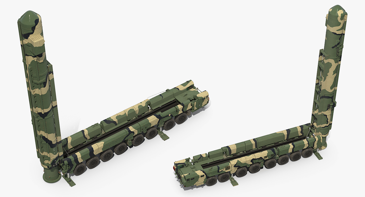 3D Scud Transporter Erector Launcher Topol M in Upright Position