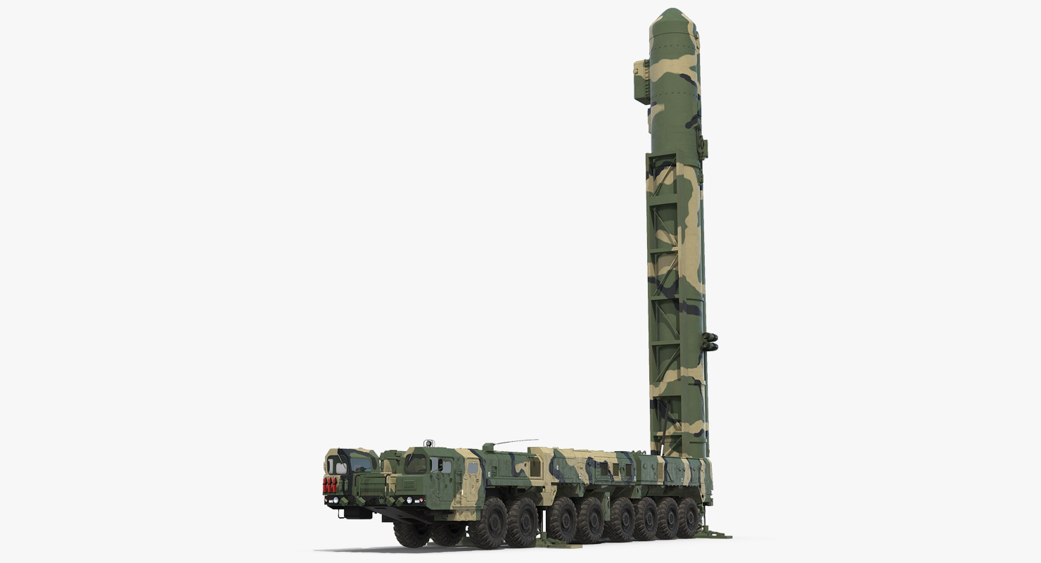 3D Scud Transporter Erector Launcher Topol M in Upright Position