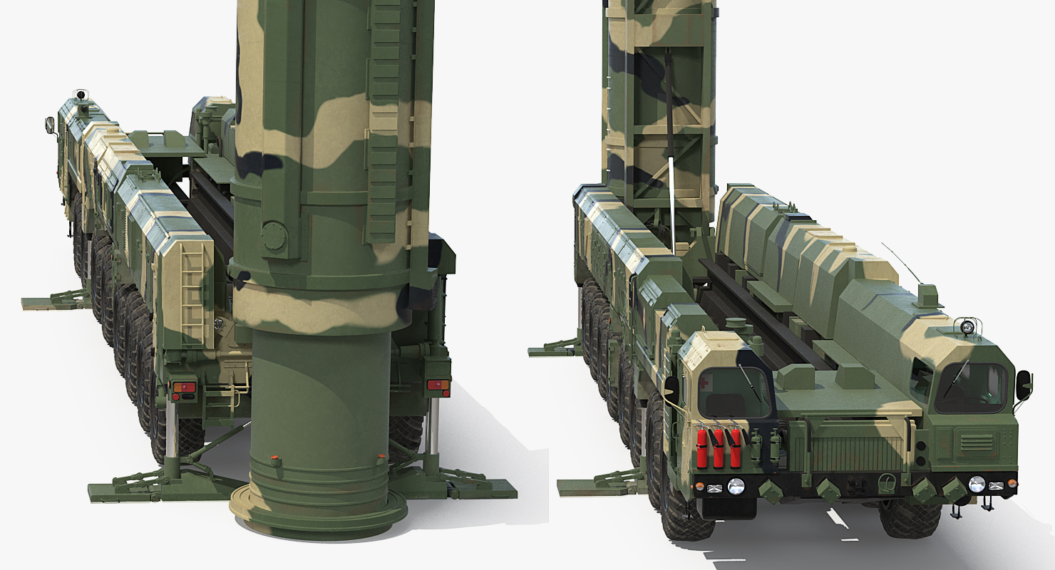 3D Scud Transporter Erector Launcher Topol M in Upright Position