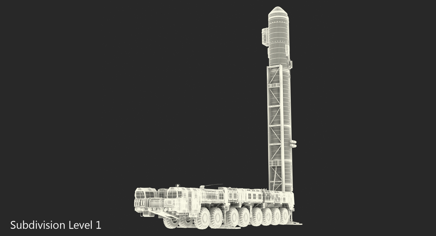 3D Scud Transporter Erector Launcher Topol M in Upright Position