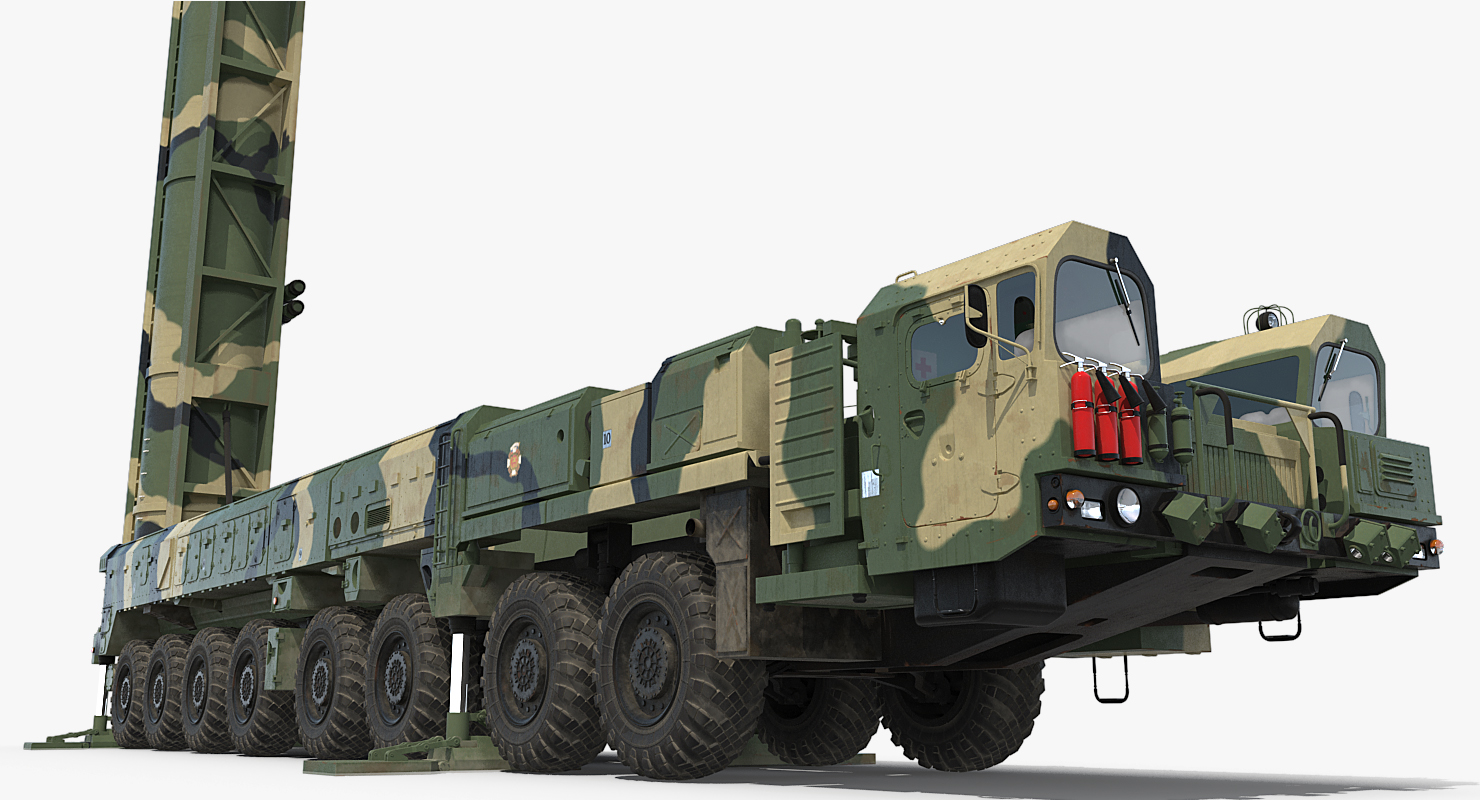 3D Scud Transporter Erector Launcher Topol M in Upright Position