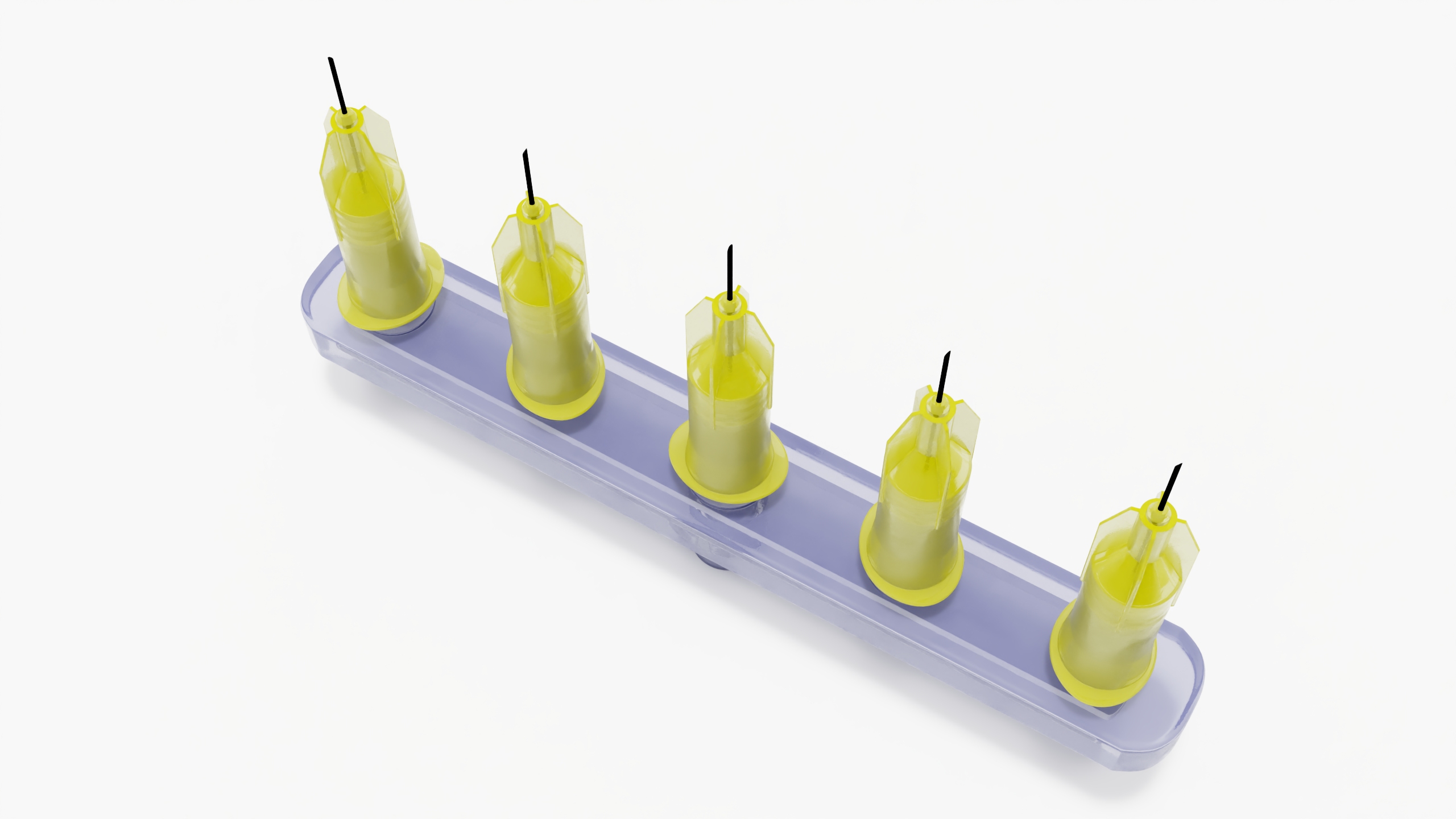 3D model Multi Injector 5 Needles Straight Yellow