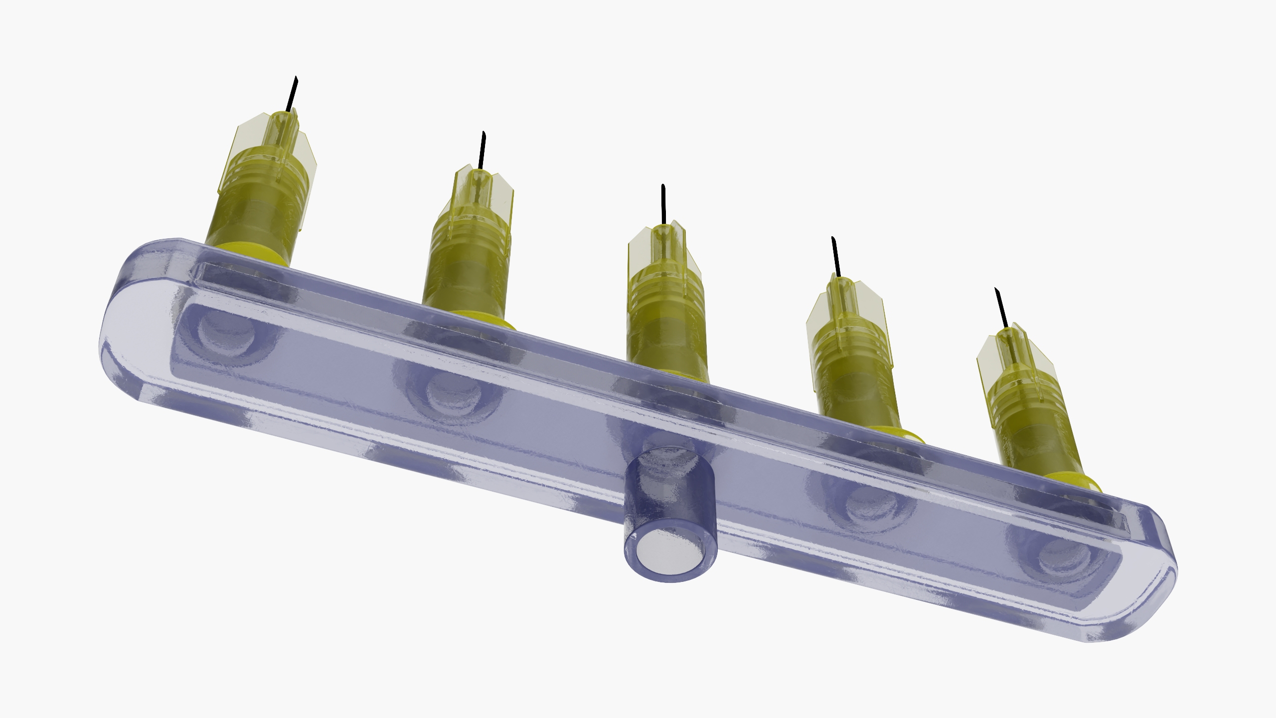 3D model Multi Injector 5 Needles Straight Yellow