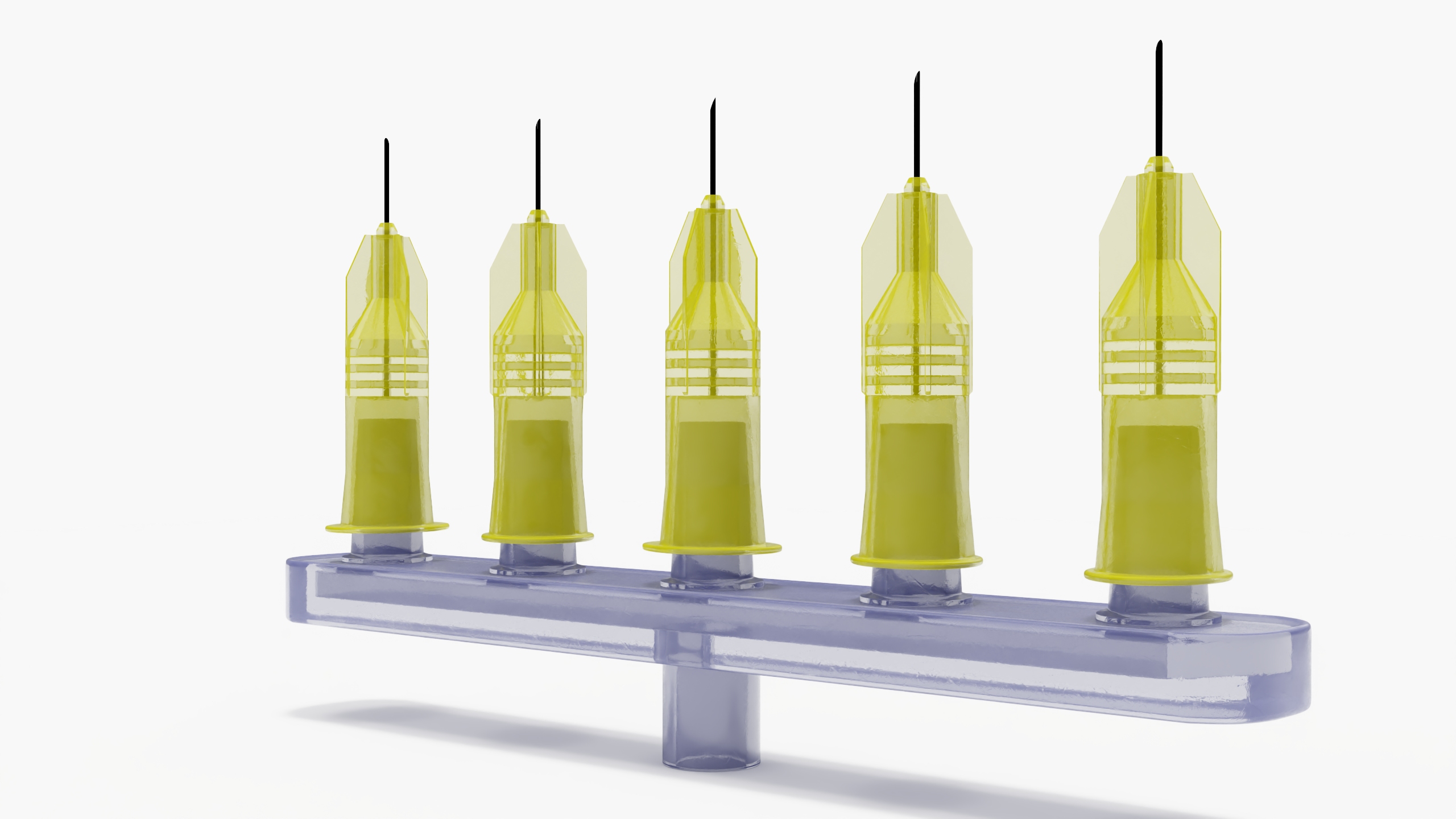 3D model Multi Injector 5 Needles Straight Yellow