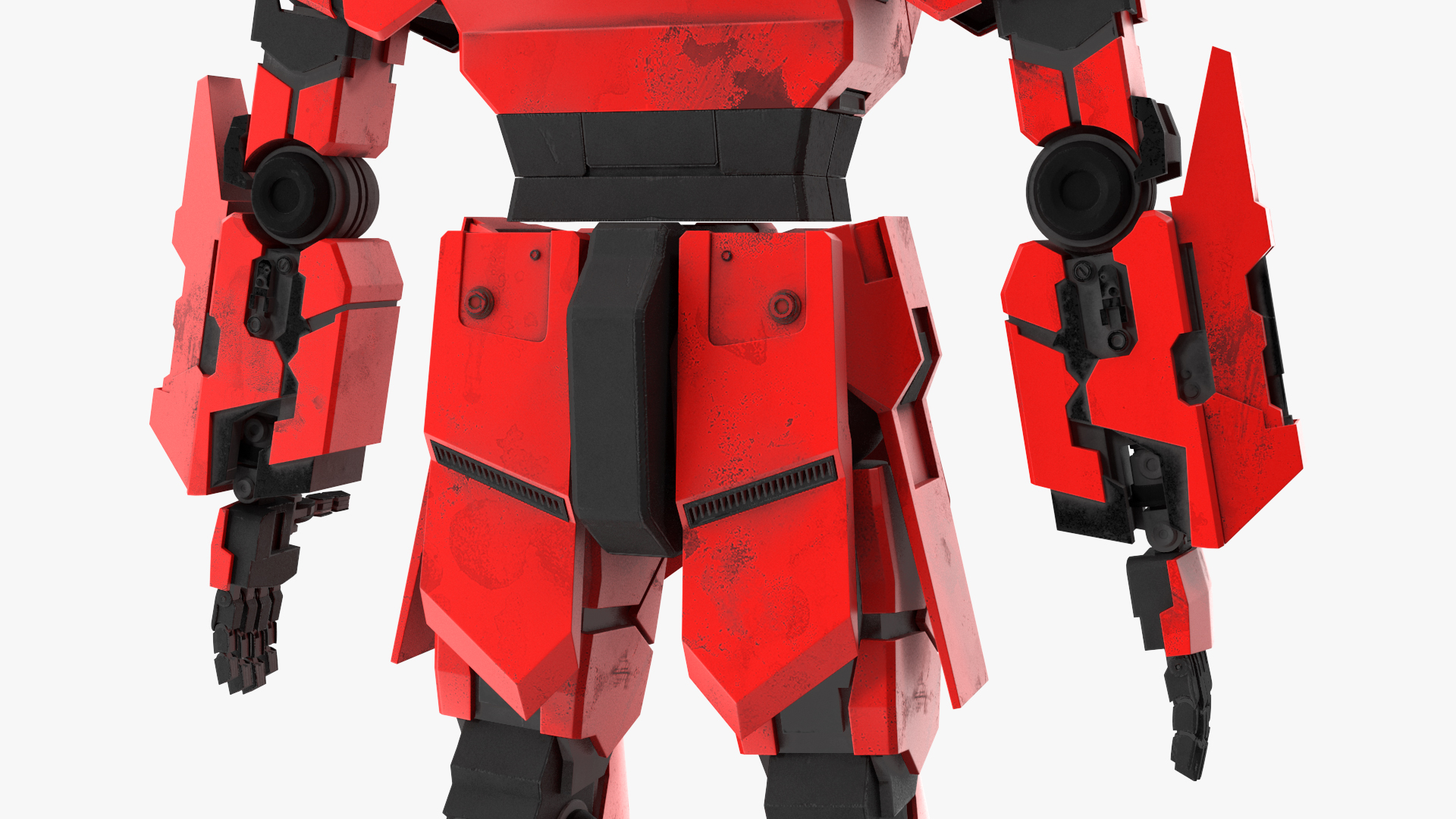 Giant Red Combat Sci-Fi Robot 3D model