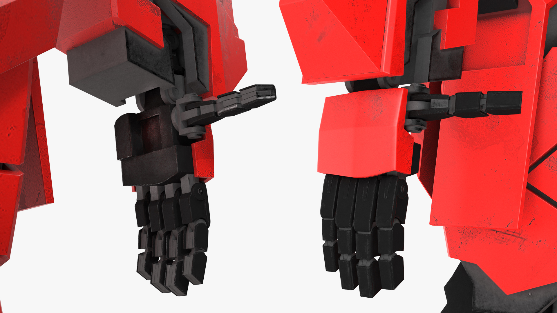 Giant Red Combat Sci-Fi Robot 3D model