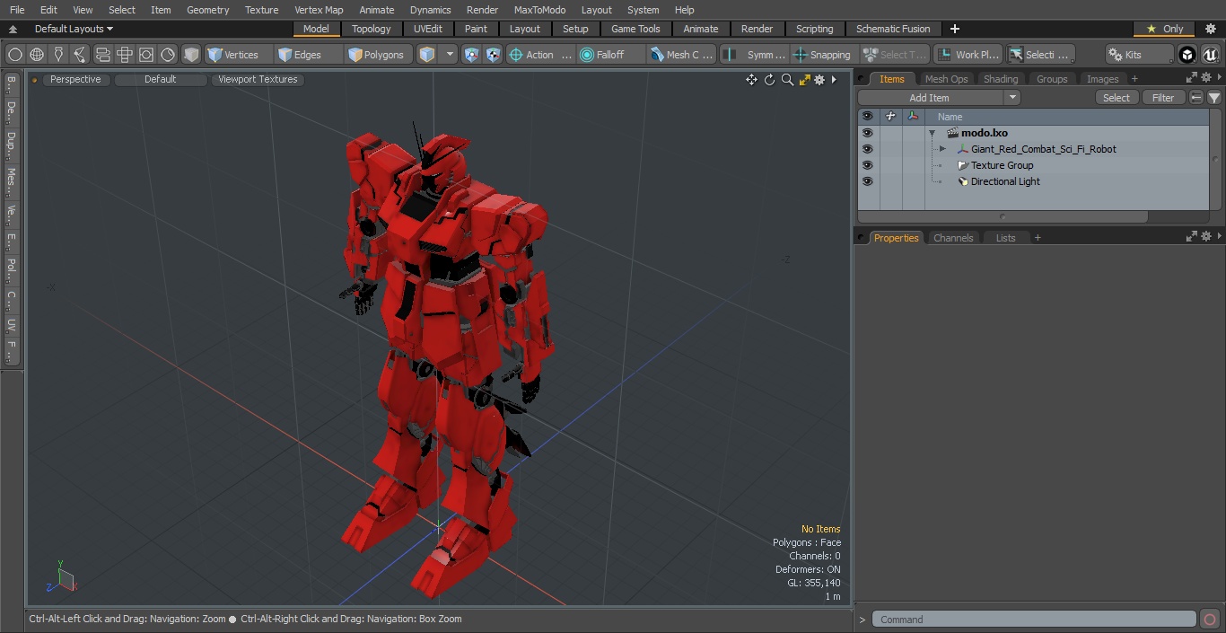Giant Red Combat Sci-Fi Robot 3D model