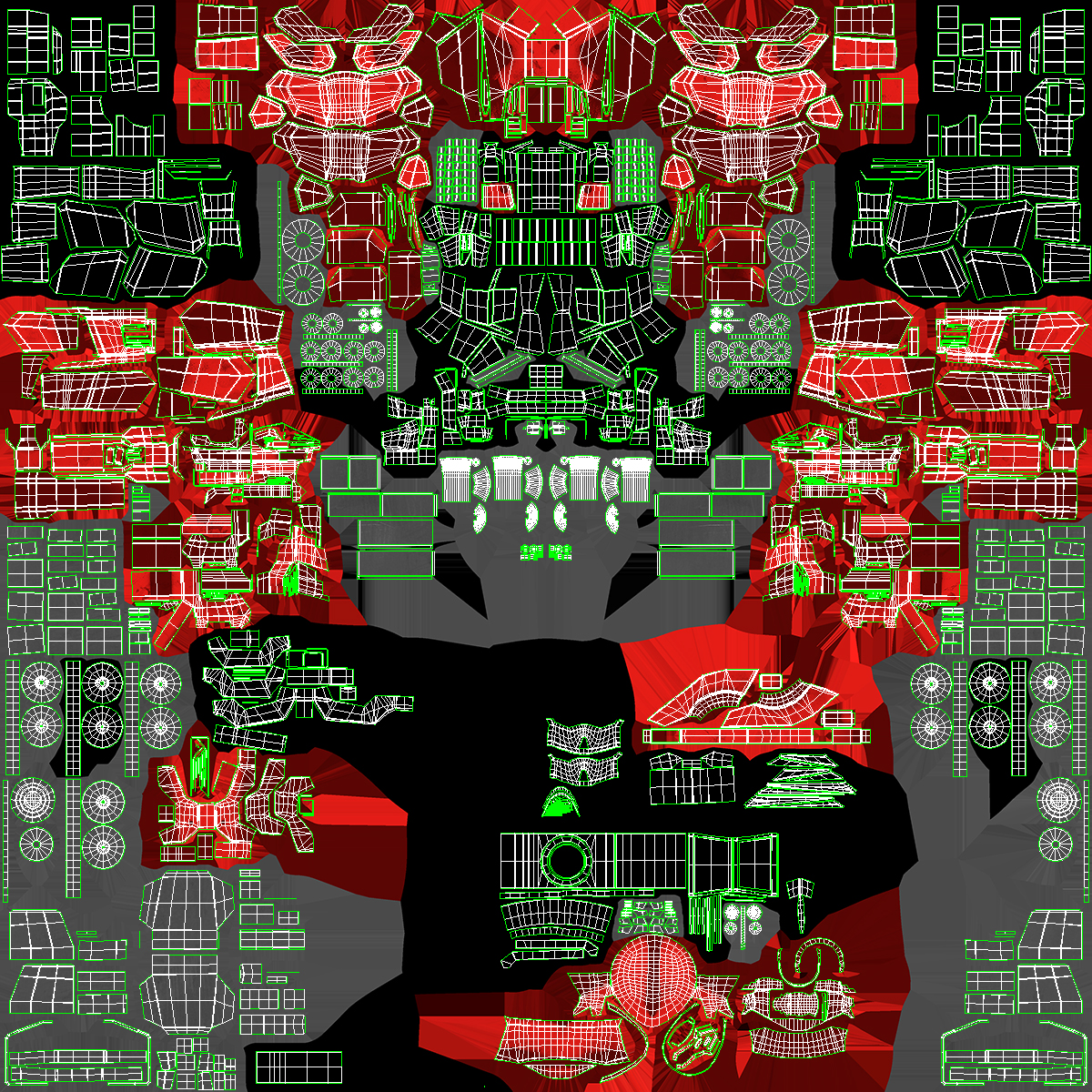 Giant Red Combat Sci-Fi Robot 3D model