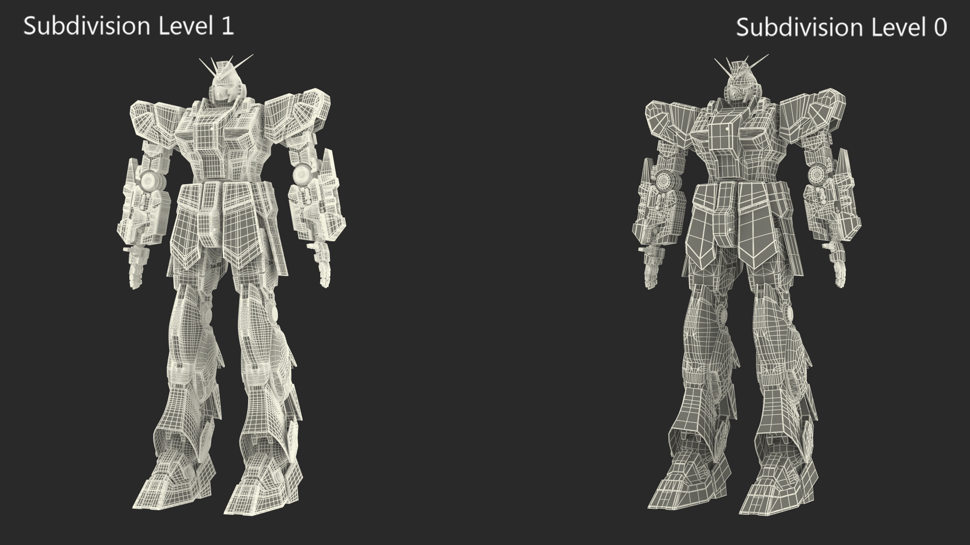Giant Red Combat Sci-Fi Robot 3D model