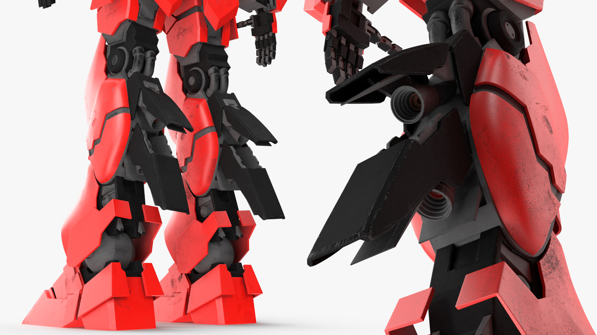 Giant Red Combat Sci-Fi Robot 3D model