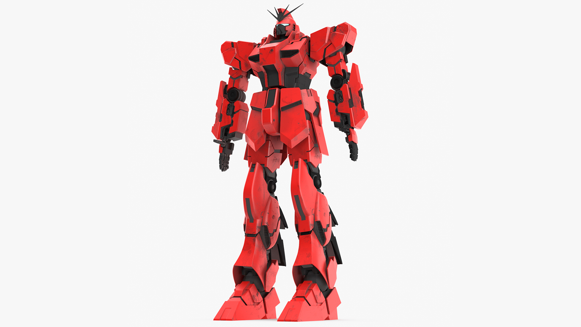 Giant Red Combat Sci-Fi Robot 3D model