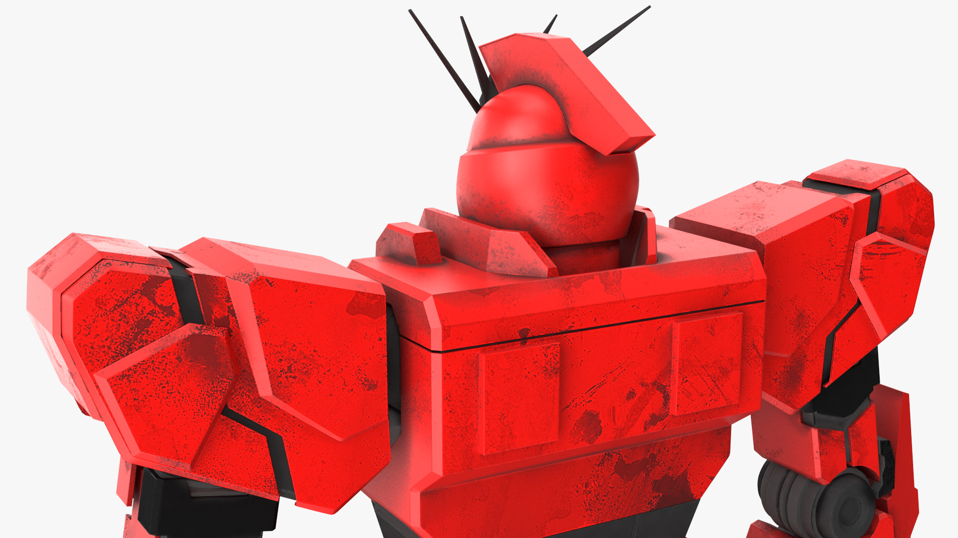 Giant Red Combat Sci-Fi Robot 3D model