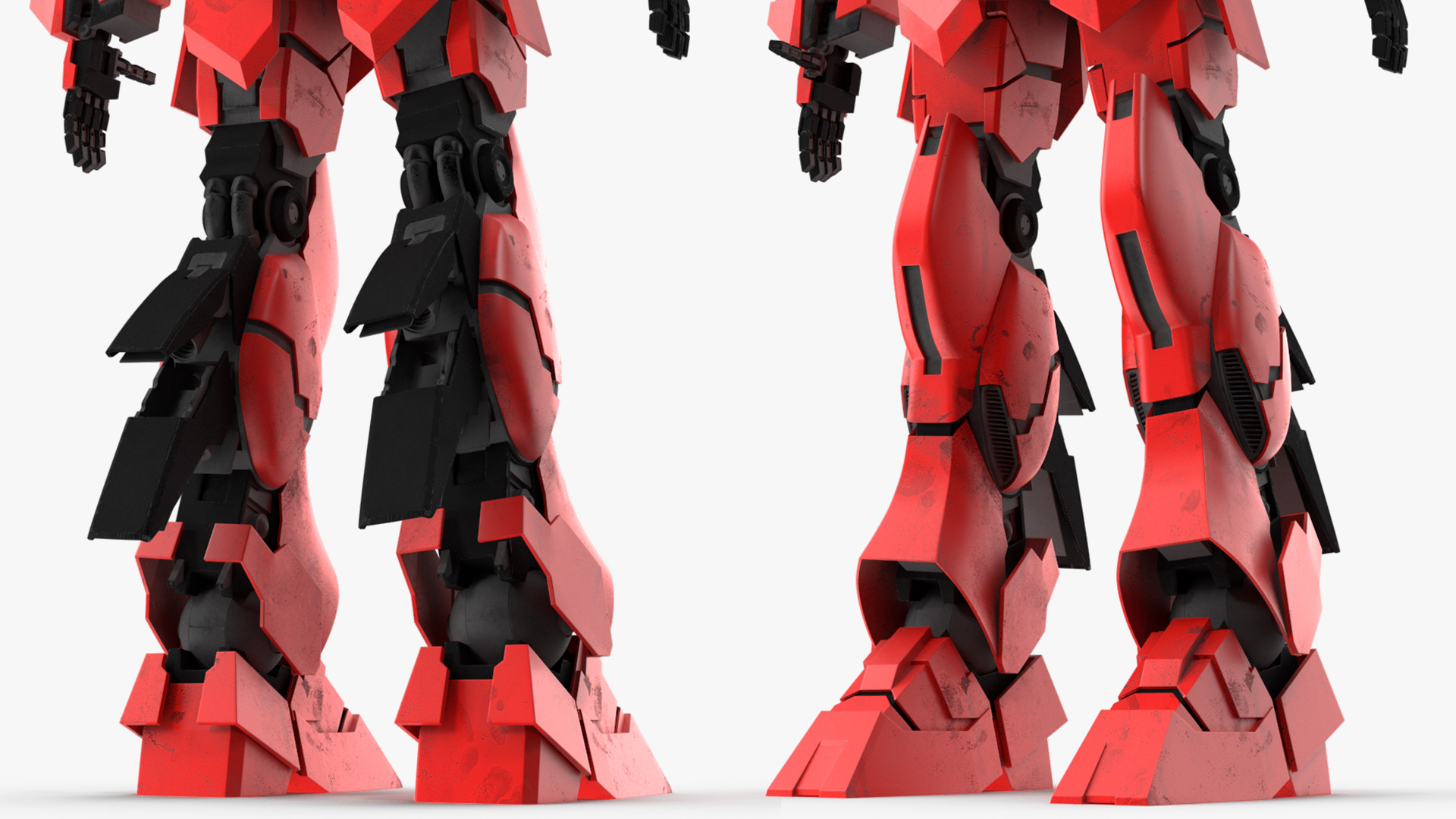 Giant Red Combat Sci-Fi Robot 3D model