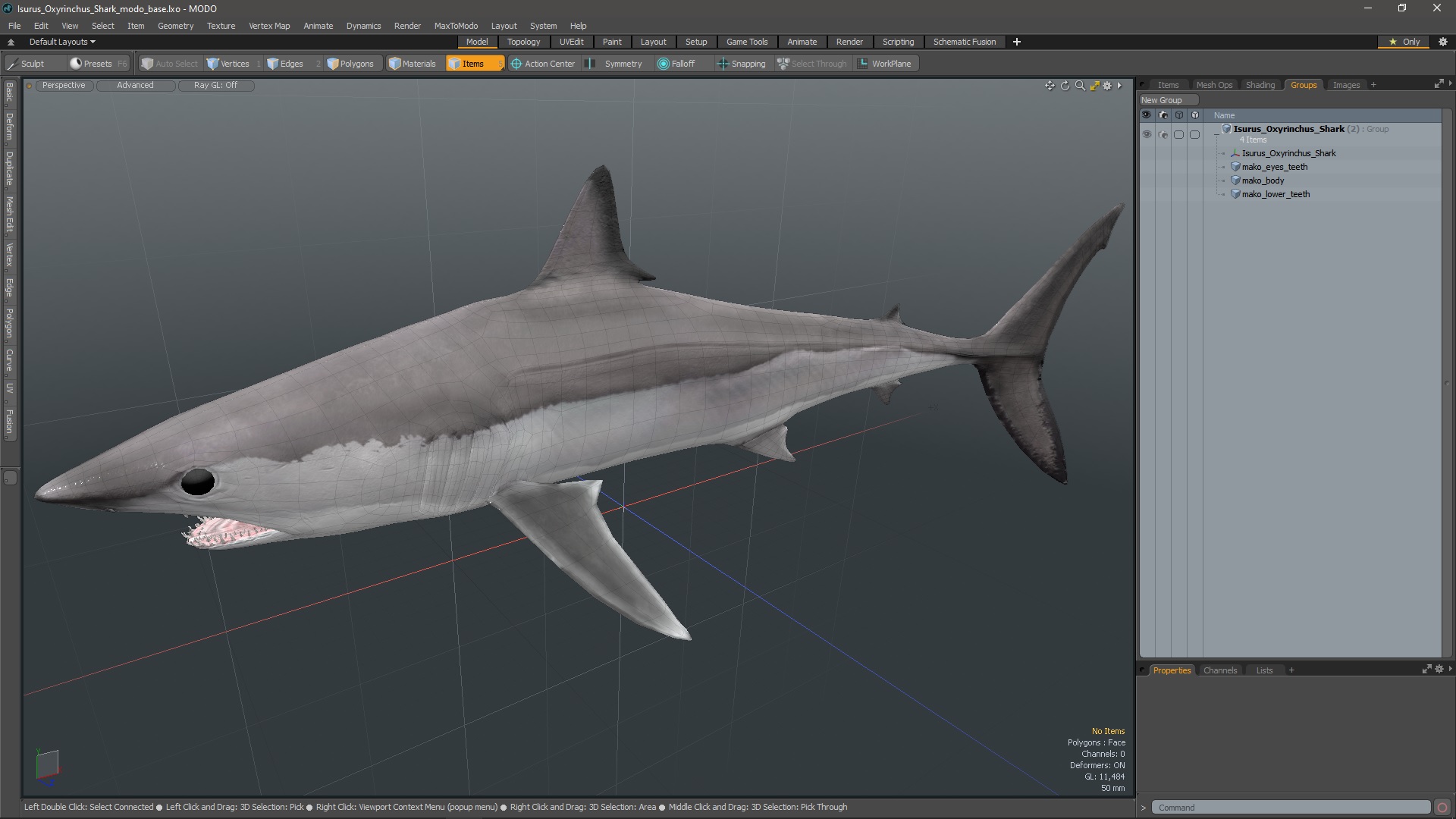 3D Isurus Oxyrinchus Shark model