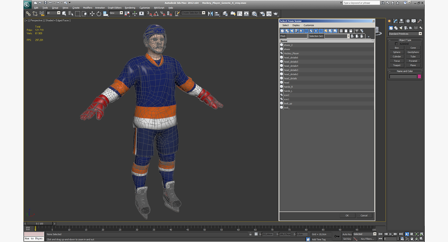 3D Hockey Player Generic 4 model
