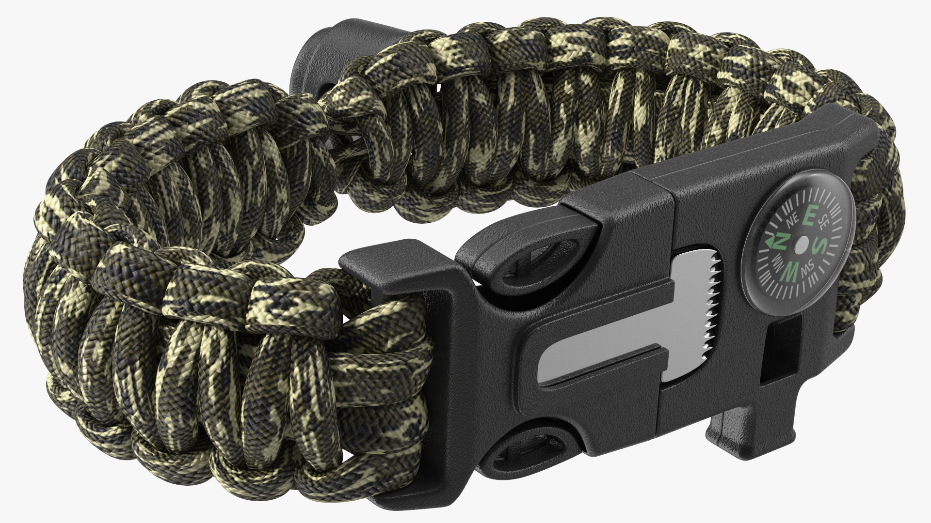 3D Paracord Survival Bracelet Camo