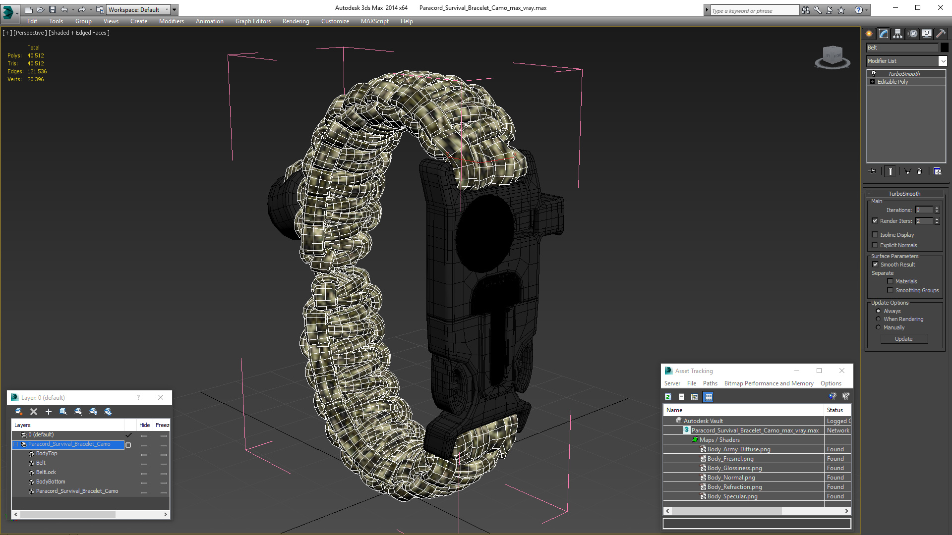 3D Paracord Survival Bracelet Camo