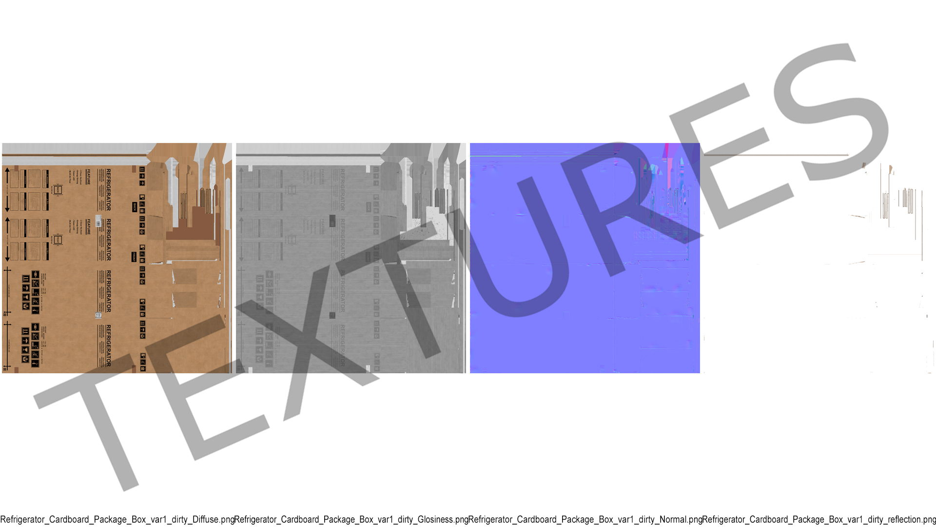 Old Fridge Cardboard Package Box 3D