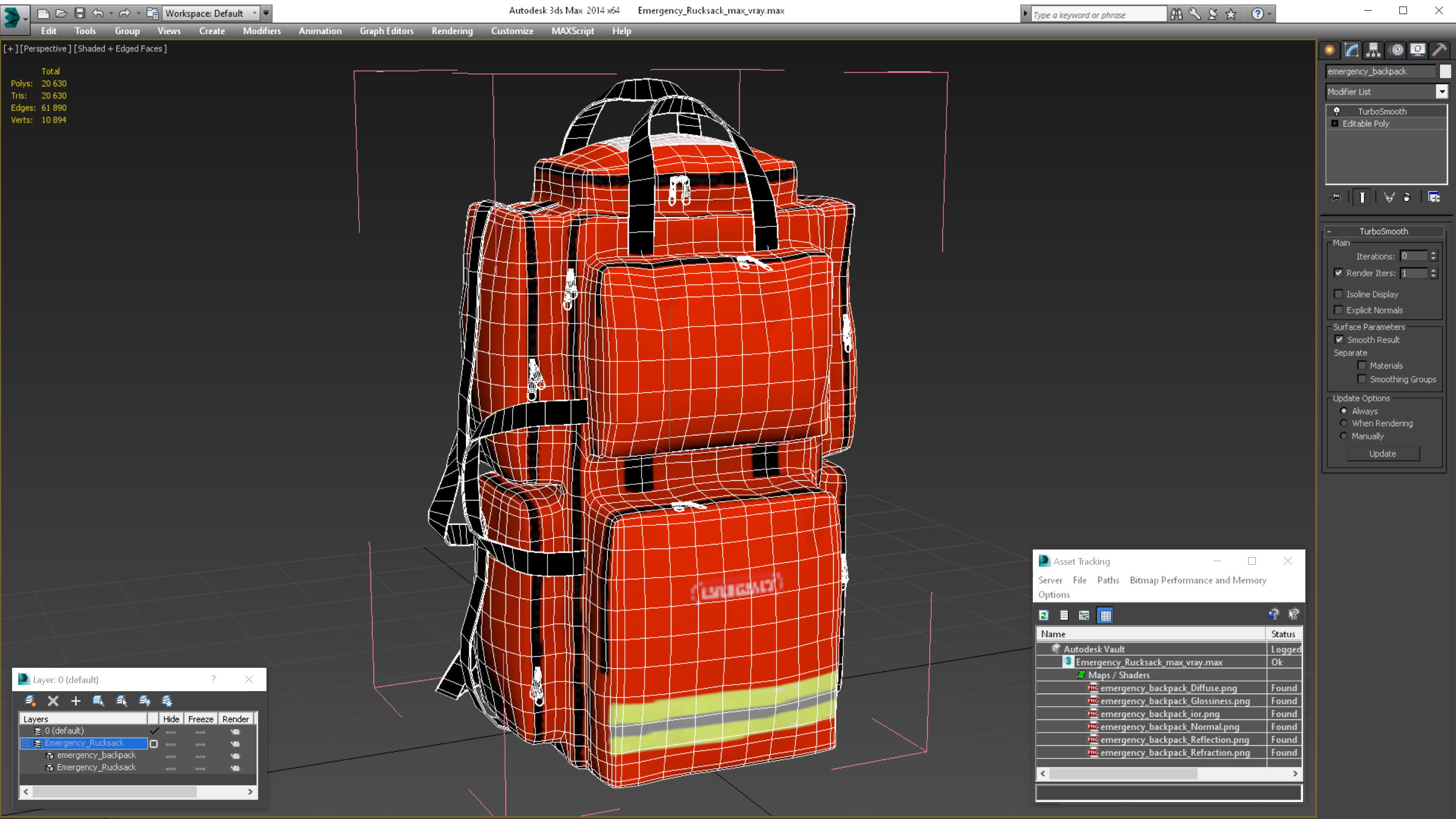 3D Emergency Rucksack model