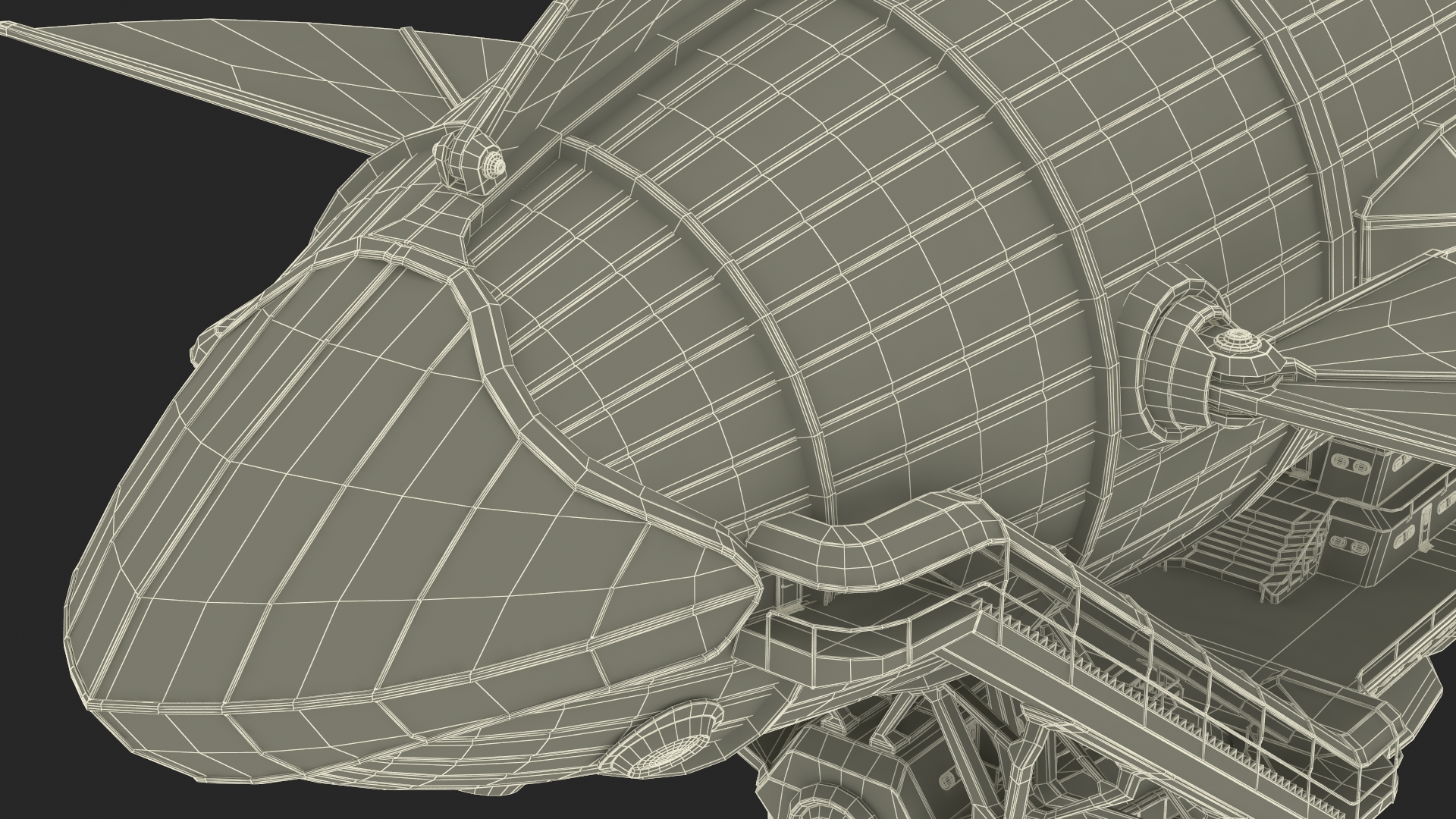 3D Steampunk Airship Fantasy Craft Rigged model