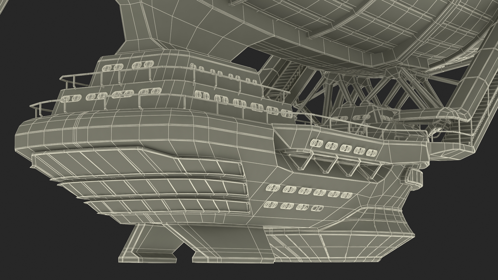 3D Steampunk Airship Fantasy Craft Rigged model