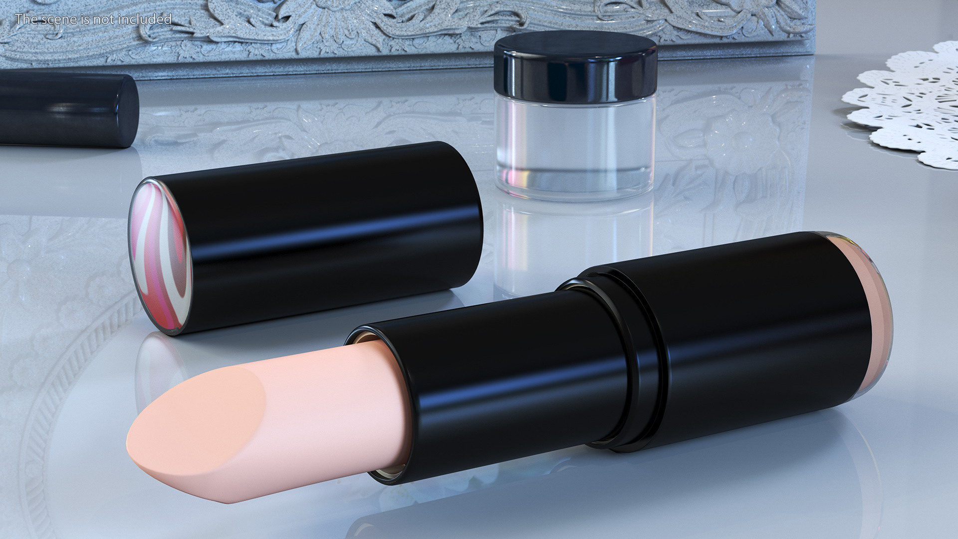 3D model Coral Round Lipstick Open