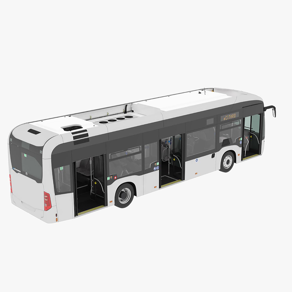 Mercedes-Benz eCitaro Three Doors Rigged for Cinema 4D 3D model