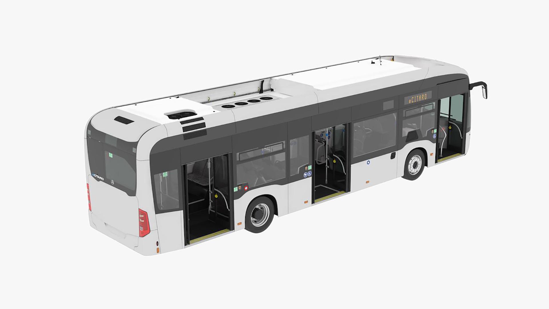 Mercedes-Benz eCitaro Three Doors Rigged for Cinema 4D 3D model