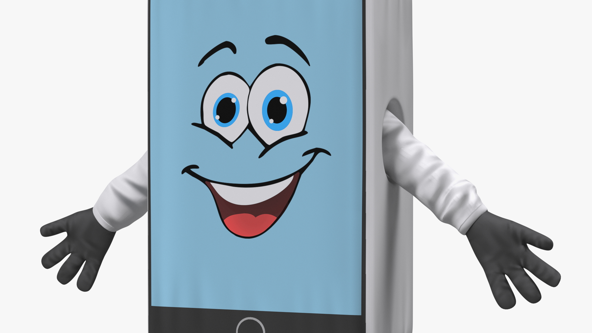 3D White IPhone Mascot A-pose