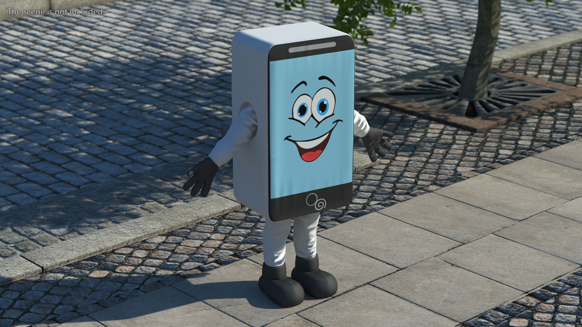 3D White IPhone Mascot A-pose