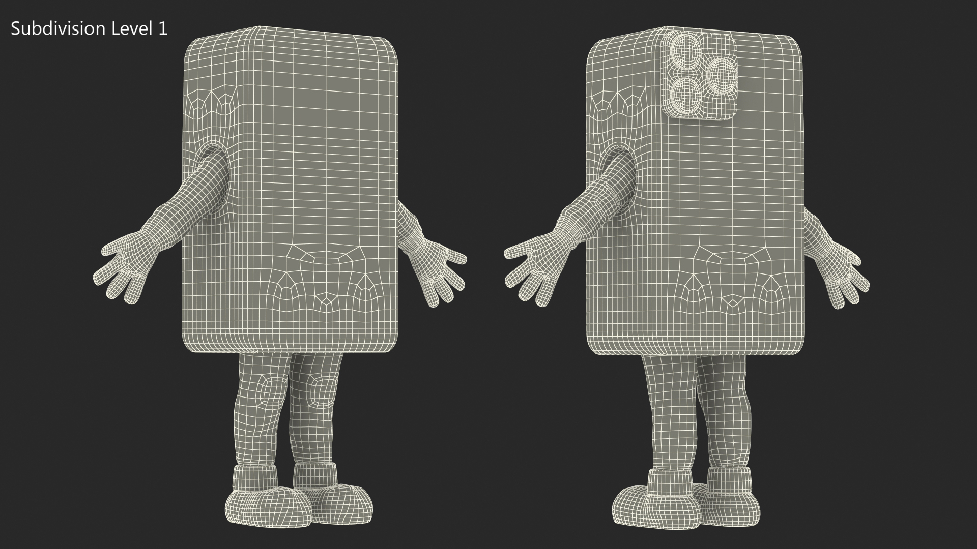3D White IPhone Mascot A-pose