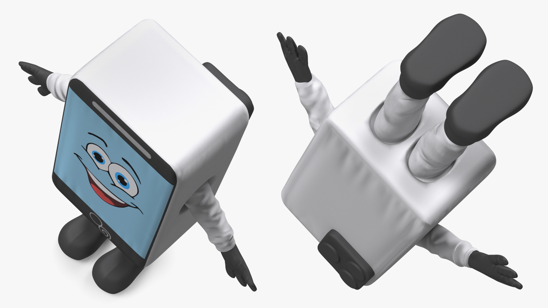 3D White IPhone Mascot A-pose