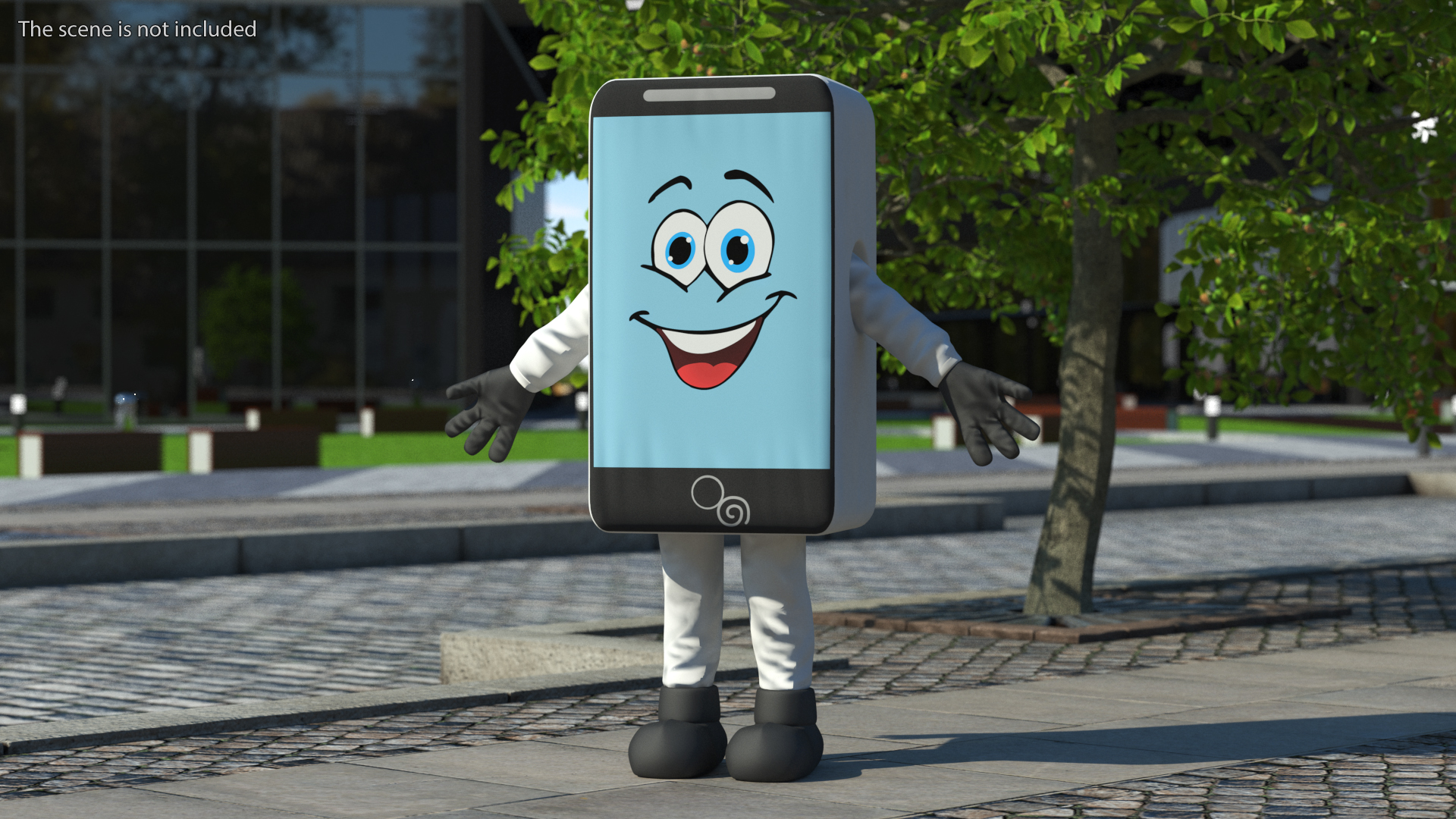 3D White IPhone Mascot A-pose