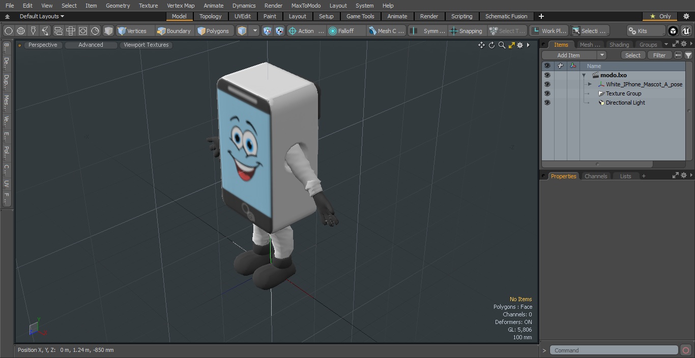 3D White IPhone Mascot A-pose