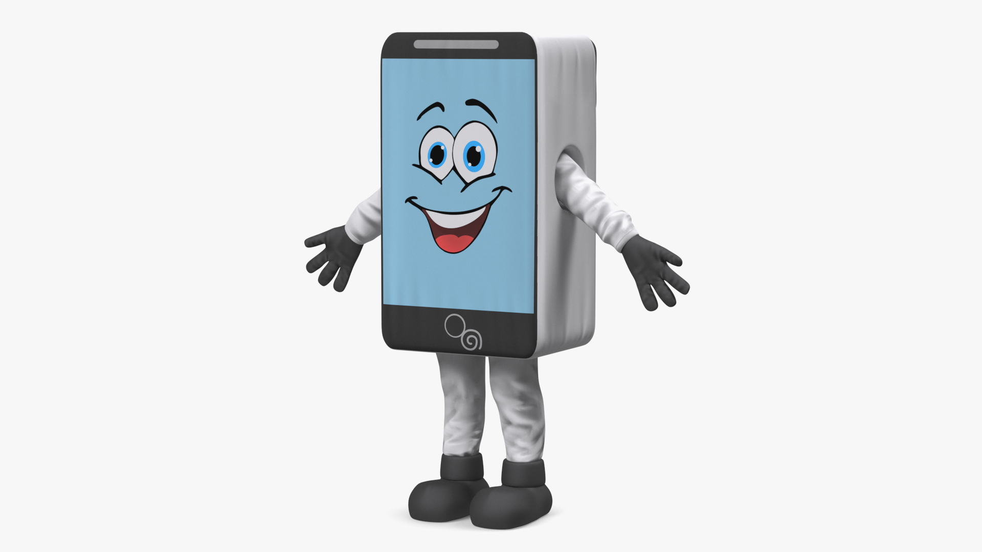3D White IPhone Mascot A-pose