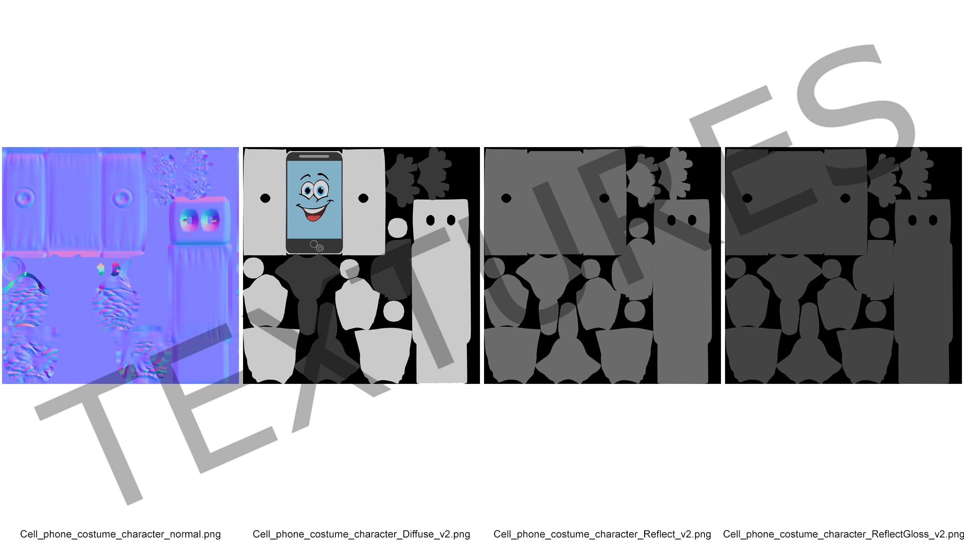3D White IPhone Mascot A-pose