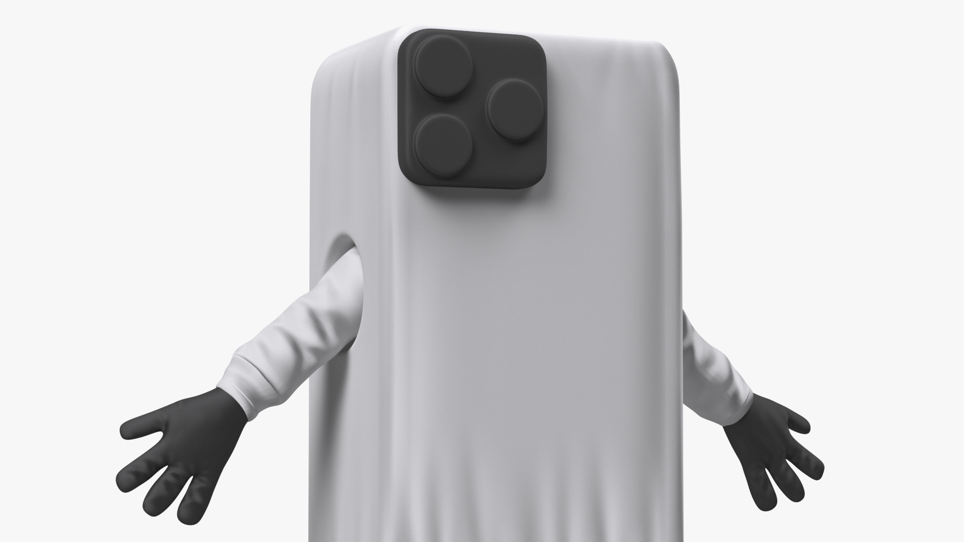 3D White IPhone Mascot A-pose