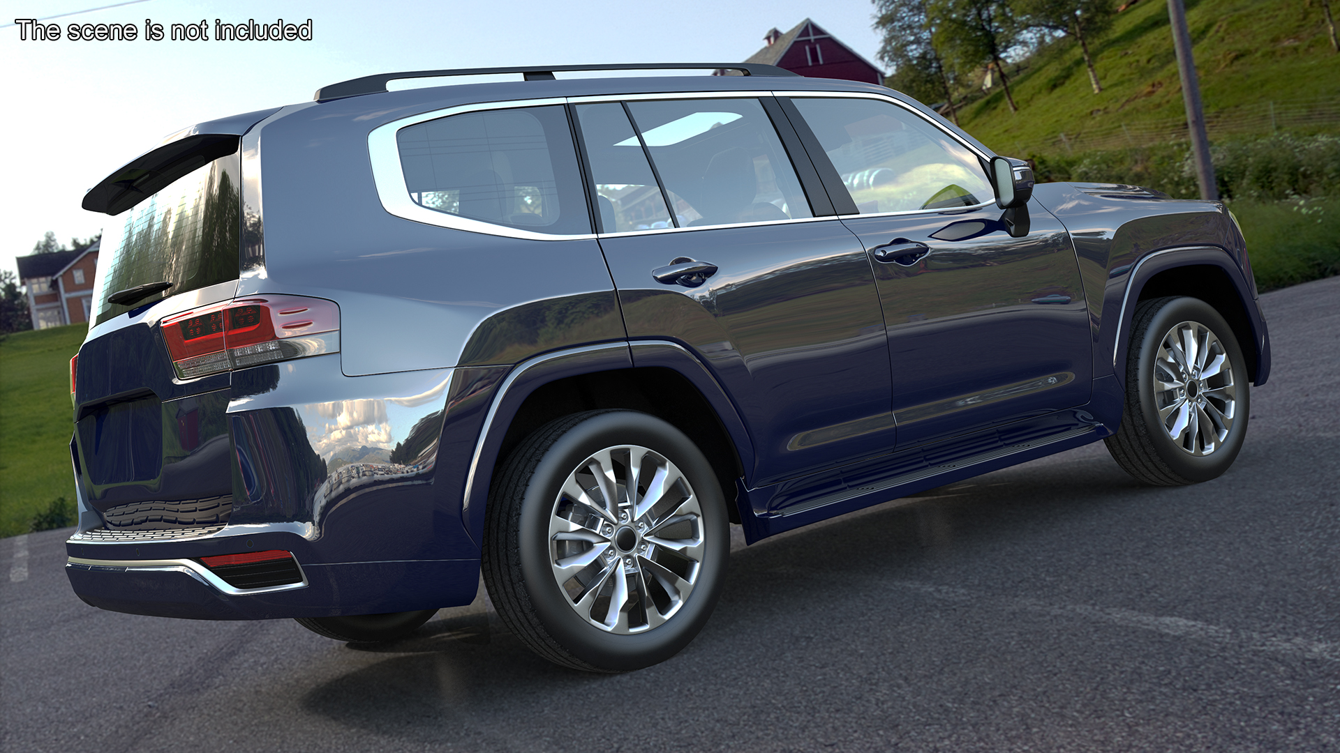 3D model Dark Blue  SUV Simplified